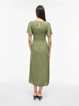 Vila Lisa S/S Mdi Smock Dress - Olivine