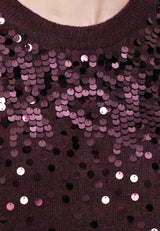 Vila Visiquin O-Neck L/S Glitter Knit Top - Fig