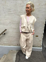 Not Sisters Patch Vest - Beige