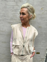Not Sisters Patch Vest - Beige