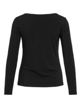 Vila Justine Boatneck L/S Top - Black