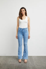 Pulz Jeans Becca UHW Bootcut leg Full Length - Light Blue