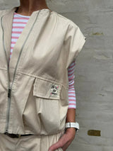 Not Sisters Patch Vest - Beige