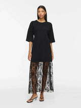 Vila Kata S/S Oversize Lace Dress - Black