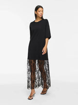 Vila Kata S/S Oversize Lace Dress - Black