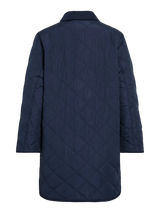 Vila Quila L/S Corduroy Quilt Long Jacket - Navy