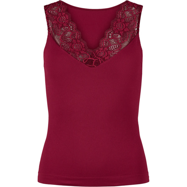 Tim & Simonsen Belen Rib V-Lace Top - Bordo