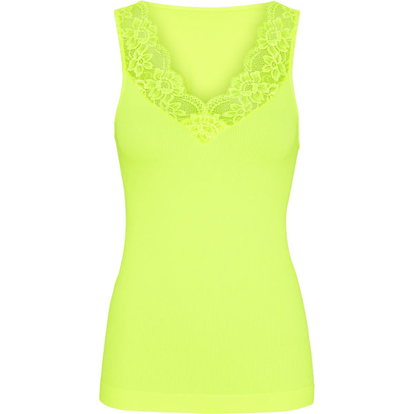 Tim & Simonsen Belen Rib V-Lace Top - Giallo Fluo