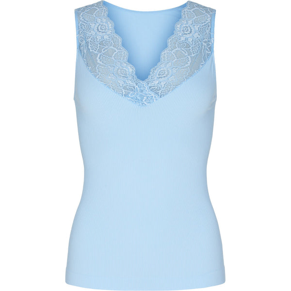 Tim & Simonsen Belen Rib V-Lace Top - Azzurro