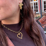 Wolf Jewelry Big Heart Necklace - Golden