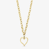 Wolf Jewelry Big Heart Necklace - Golden