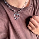 Wolf Jewelry Big Heart Necklace - Silver