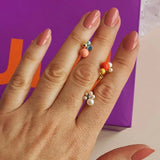 Lulu Bonquet Coral Earring 1 Pcs - Gold