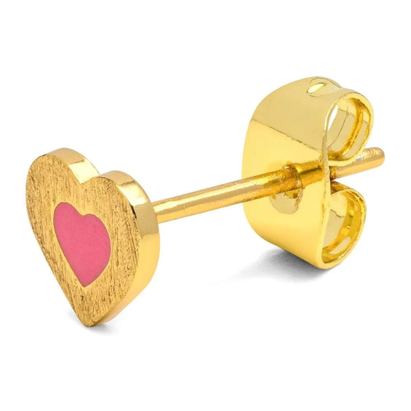Lulu Color Heart Earring 1 pcs - Pink