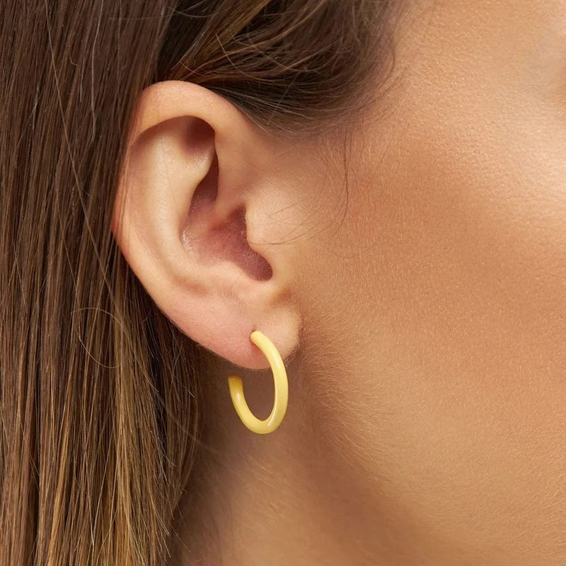 Lulu Color Hoops Medium Pair - Yellow