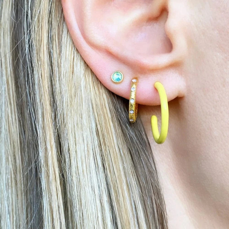 Lulu Color Hoops Medium Pair - Yellow