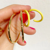 Lulu Color Hoops Medium Pair - Yellow