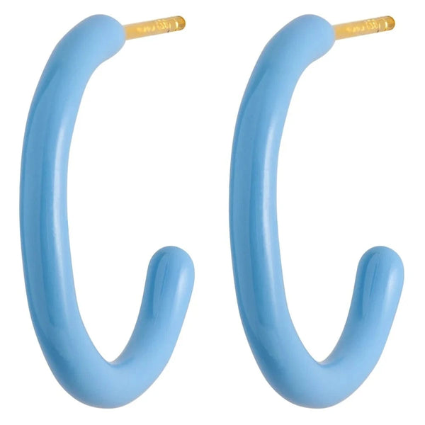 Lulu Color Hoops Medium Pair - Light Blue