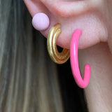 Lulu Color Hoops Medium Pair - Pink