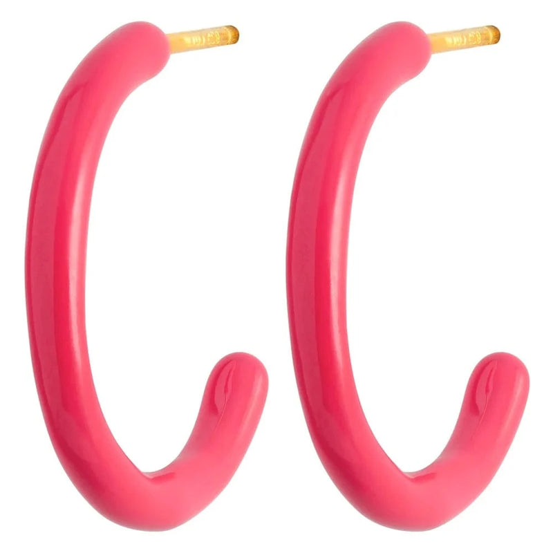 Lulu Color Hoops Medium Pair - Pink