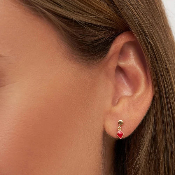 Lulu Confetti Dangling Earring 1 Pcs - Passion Red