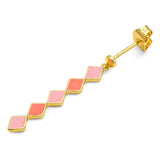 Lulu Confetti Long Earring 1 Pcs - Orange Coral/Light Pink