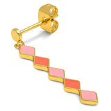 Lulu Confetti Long Earring 1 Pcs - Orange Coral/Light Pink