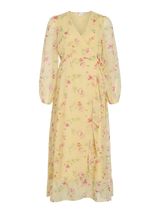 Vila Edee L/S Ankle Weap Dress - Yellow