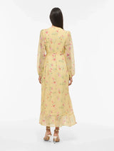 Vila Edee L/S Ankle Weap Dress - Yellow