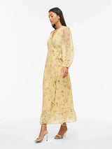 Vila Edee L/S Ankle Weap Dress - Yellow