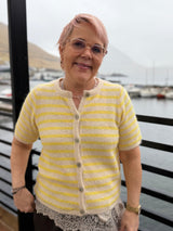 Not Sisters Striped T-shirt Cardigan - Off White/Yellow