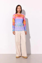Hunkøn Devon Mesh Blouse - Horizon Art Print