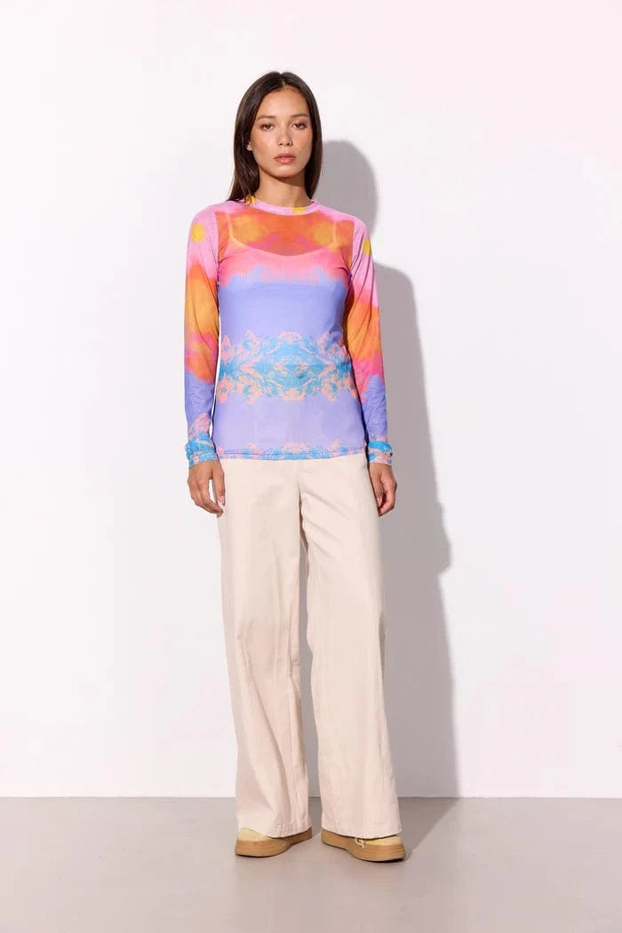 Hunkøn Devon Mesh Blouse - Horizon Art Print