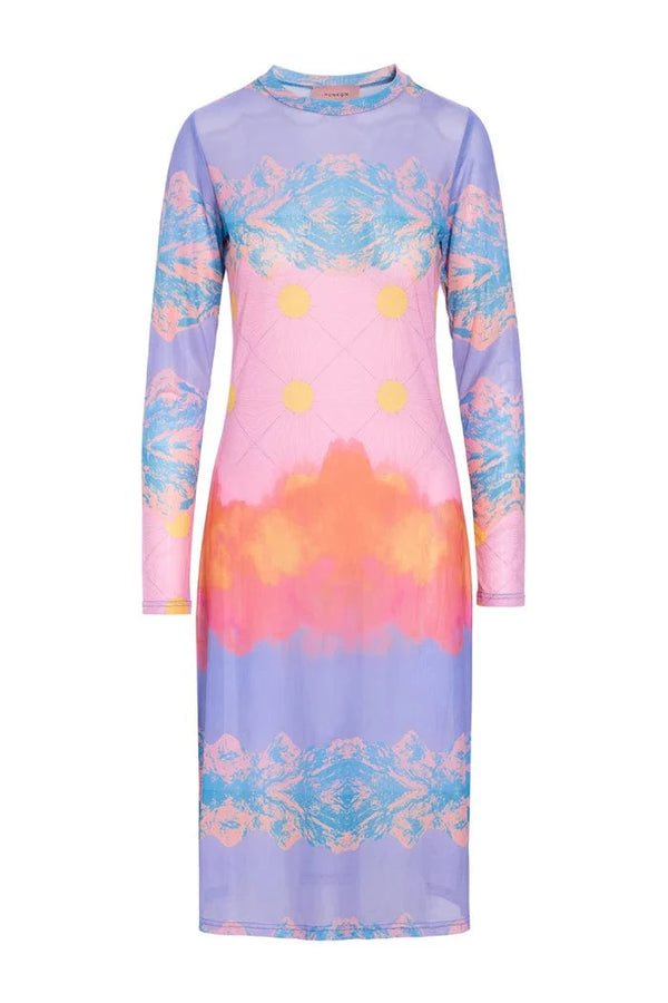Hunkøn Devon Mesh Dress - Horizon Art Print