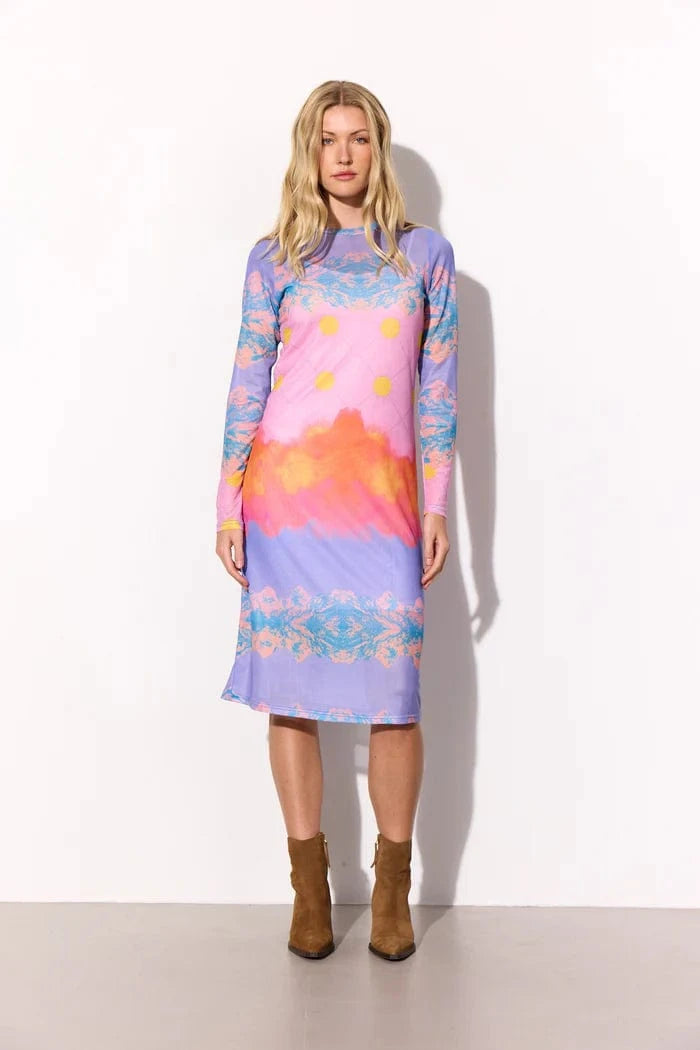 Hunkøn Devon Mesh Dress - Horizon Art Print