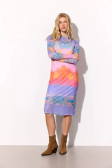 Hunkøn Devon Mesh Dress - Horizon Art Print