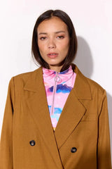 Hunkøn Diana Zipper Blouse - Pink sky Art Print