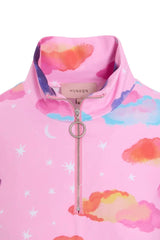 Hunkøn Diana Zipper Blouse - Pink sky Art Print