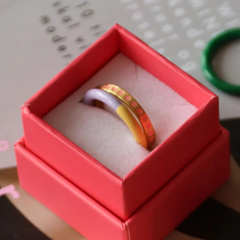 Lulu Double Color Ring - Pale Yellow/Purple