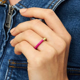Lulu Double Color Ring - Plum/silk Light Green