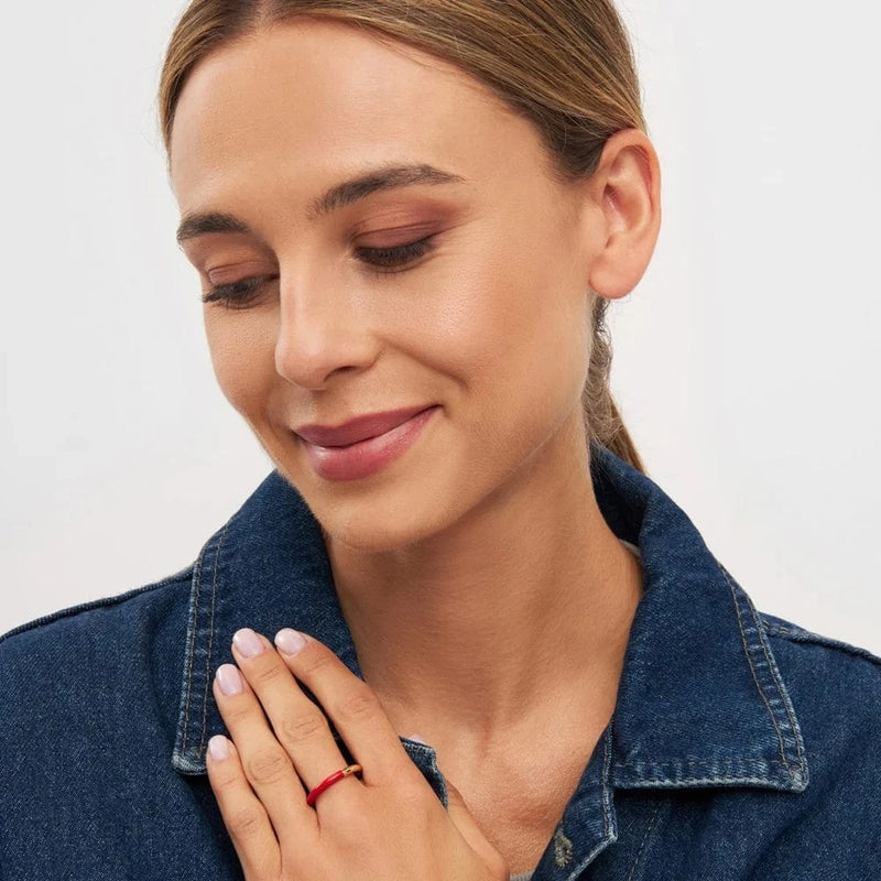 Lulu Double Color Ring - Gold/Passion