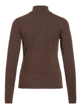Vila Mala Rollneck L/S Knit Top - Coffee Bean
