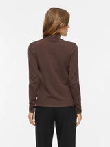 Vila Mala Rollneck L/S Knit Top - Coffee Bean