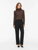 Vila Mala Rollneck L/S Knit Top - Coffee Bean