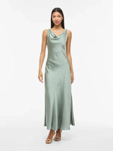 Vila Bea Waterfall Maxi Dress - Green Milieu