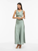Vila Bea Waterfall Maxi Dress - Green Milieu
