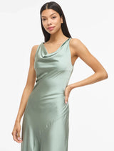 Vila Bea Waterfall Maxi Dress - Green Milieu