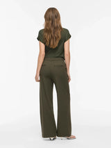Vila Varone HW Wide Pant - Forest Night