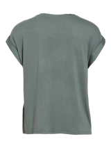Vila Ellette satin top - Balsam Green