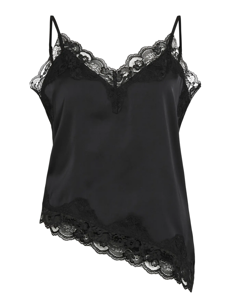 Vila Lacey Strap Top  - Black